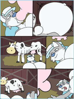after_vore anthro belly big_belly big_breasts blue_border blue_eyes blue_hair border breasts clothing female feral group hair hat headgear headwear huge_belly hyper hyper_belly inflation inside overweight teats udders vore weight_gain virus-20 wendy_wolf_(virus-20) bovid bovine canid canine canis cattle mammal wolf 2023 comic