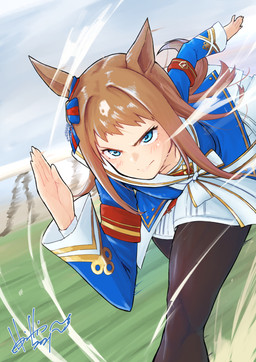 blue_eyes brown_hair clothing eyebrows eyelashes female hair jacket running solo topwear horishin cygames uma_musume_pretty_derby grass_wonder_(pretty_derby) animal_humanoid equid equid_humanoid equine equine_humanoid horse_humanoid humanoid mammal mammal_humanoid 2021 hi_res