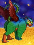 butt female flower fur horn looking_at_viewer muscular muscular_female plant raised_tail solo tail wings zeklullaby coco_(pixar) disney pixar pepita alebrije felid ghost mammal spirit undead 2018 3:4 digital_media_(artwork) hi_res