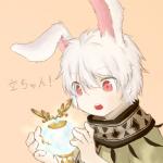 clothed clothing hair humanoid_hands male red_eyes solo white_hair vanrosmo sdorica animal_humanoid humanoid lagomorph lagomorph_humanoid leporid_humanoid mammal mammal_humanoid rabbit_humanoid 1:1