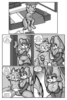 anthro anthro_on_anthro big_breasts breasts briefs bulge_fondling clothed clothing dialogue female female_anthro fondling imminent_sex lingerie male male/female male_anthro text tighty_whities underwear underwear_only white_briefs white_clothing white_underwear fourssss sega sonic_the_hedgehog_(series) fan_character vanilla_the_rabbit 2026 2:3 absurd_res comic digital_drawing_(artwork) digital_media_(artwork) english_text greyscale hi_res monochrome