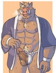 2013 abs adios anthro balls biceps blush boar brown_fur clothing cum erection fundoshi fur humanoid_penis japanese_clothing kimono looking_at_viewer male mammal muscles nipples nude open_mouth pecs penis porcine solo the_farewelled underwear vein
Rating: Explicit
Score: 11
User: MJ1988
Date: September 20, 2013