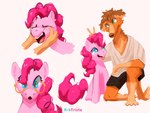 anthro clothed clothing cutie_mark duo eyewear female feral fur glasses hair male male/female pink_hair poofy_hair solo wearing_glasses roberttristeart friendship_is_magic hasbro my_little_pony pinkie_pie_(mlp) rob_(roberttristeart) borzoi canid canine canis domestic_dog earth_pony equid equine horse hunting_dog mammal pony sighthound 4:3 absurd_res hi_res