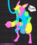 anthro big_penis erection foreskin genitals humanoid_genitalia male penis simple_background solo sparklefur unusual_anatomy celestialwolfarts deltarune undertale_(series) werewire 5:6 colorful_theme hi_res