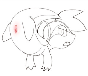 biped bipedal_feral feral genitals inner_labia low-angle_view raised_tail solo tail vulva kirichiiii nintendo pokemon generation_5_pokemon pokemon_(species) snivy 2024 digital_drawing_(artwork) digital_media_(artwork) sketch spot_color