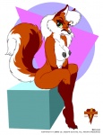 anthro biped breasts female hair nipples nude open_mouth sitting solo tail white_hair joseph_ny canid canine fox mammal bonnie_(disambiguation)