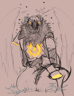ambiguous_gender anal anal_fluids anal_penetration balls_deep bodily_fluids bottomless clothed clothing disembodied_hand duo first_person_view from_behind_position fucked_silly glowing glowing_tattoo hands_behind_back heart_symbol holding_face humanoid_on_humanoid humanoid_penetrated humanoid_penetrating humanoid_penetrating_humanoid male male/ambiguous male_pov moan penetrating_pov penetration penile penile_penetration penis_in_ass sex sweat sweatdrop tail_around_hand tattoo tears tears_of_pleasure thrusting topwear torn_clothing torn_topwear wrist_grab eligold27 forsaken_(roblox) roblox telamon two_time_(forsaken) animal_humanoid avian avian_humanoid cat_humanoid demigod felid felid_humanoid feline feline_humanoid humanoid mammal mammal_humanoid absurd_res hi_res sketch nonbinary_(lore)