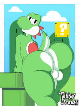 ass_up backsack balls big_butt black_eyes butt genitals green_body male naughty_face rear_view simple_background sky smile smiling_at_viewer solo thick_thighs white_body wide_hips tobydraws4 mario_bros nintendo yoshi's_island yoshi_(character) dinosaur prehistoric_species reptile scalie yoshi 3:4 hi_res