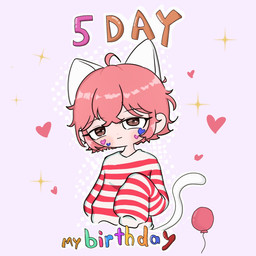 4_ears accessory bangs bent_arm birthday blush brown_eyes brown_pupils closed_smile clothed clothed_female clothed_humanoid clothing eyebrow_through_hair eyebrows eyelashes female female_humanoid flower hair hair_accessory hairclip heart_symbol hearts_around_head light long_tail mouth_closed multi_ear multicolored_clothing multicolored_sweater multicolored_topwear noseless pale_skin pattern_clothing pattern_sweater pattern_topwear pink_background pink_hair plant pupils red_stripes short_hair simple_background smile solo sparkles sticker stickers_on_face striped_clothing striped_sweater striped_topwear stripes sweater tail tan_background tan_body tan_skin text topwear translucent translucent_hair two_tone_clothing two_tone_sweater two_tone_topwear white_background white_clothing white_ears white_sweater white_tail white_topwear peypey_mei1925 gacha_(series) gacha_club peach_(peypey_mei1925) animal_humanoid cat_humanoid felid felid_humanoid feline feline_humanoid humanoid mammal mammal_humanoid tailed_humanoid 1:1 2025 artist_name colored digital_drawing_(artwork) digital_media_(artwork) english_description half-length_portrait hi_res lighting portrait shaded