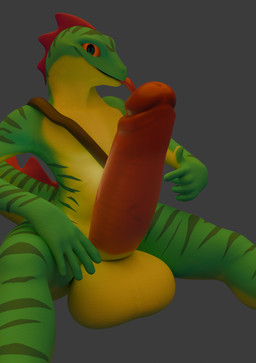 anthro balls big_balls big_penis erection eye_contact foreskin genitals gesture hand_gesture huge_penis hyper hyper_genitalia hyper_penis looking_at_another male penis pointing smile smirk solo tongue tongue_out thelukeewarmmm maru_chan237_(modeler) epic_games fortnite lizzik_(fortnite) lizard reptile scalie 3d_(artwork) blender_(artwork) digital_media_(artwork) hi_res