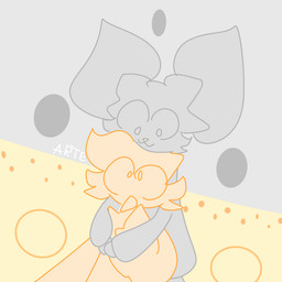anthro beak clothing duo grey_clothing horn hug male male/male oblivious silly silly_face simple_background arte_misee bei_aureum_(arte_misee) lived_abaze_(arte_misee) avian bird bovid caprine columbid goat mammal pigeon 1:1 watermark