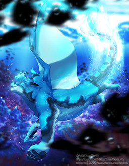 blue_body blue_fur coral_reef diving female feral fur green_eyes solo swimming underwater water white_body white_fur icy-marth mythology semura_(character) anthozoan aquatic canid canine cnidarian coral dragon drulttur felid feline fish hybrid mammal mythological_creature mythological_scalie scalie hi_res