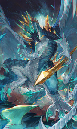 2_horns 3_toes 4_fingers ambiguous_gender anthro black_body black_head black_scales blue_body blue_scales claws countershade_legs countershade_scales countershade_tail countershade_torso countershading feet finger_claws fingers grey_body grey_countershading head_horn holding_melee_weapon holding_object holding_polearm holding_spear holding_weapon horn melee_weapon membrane_(anatomy) membranous_wings polearm scales semi-anthro simple_eyes sky solo spear spiked_tail spikes spikes_(anatomy) star starry_sky tail teal_claws teal_eyes teal_spikes text toes weapon wings yellow_body yellow_scales chiayeeee mythology dragon mythological_creature mythological_scalie scalie 2022 chromatic_aberration digital_drawing_(artwork) digital_media_(artwork) english_text full-length_portrait hi_res portrait signature