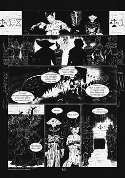 6_panel_comic anthro biped black_eyes black_nose black_text clothed clothing crossed_arms detailed_background dialogue duo exclamation_point eyebrows eyewear fingers floor fur glasses gloves hair handwear looking_at_another male mouth_closed open_mouth page_number question_mark sculpture speech_bubble standing statue tail talking_to_another teeth text tomb tongue torch wall_(structure) white_sclera white_text leprzil domestic_cat felid feline felis mammal murid murine oriental_shorthair rat rodent 2026 artist_name comic english_text hi_res monochrome url