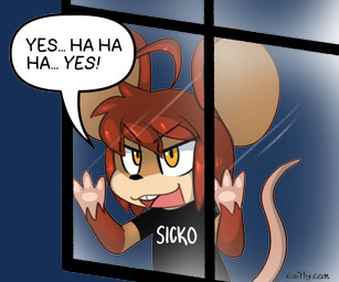 big_ears brown_body brown_ears brown_fur brown_hair clothing fur hair mouse_tail multicolored_body pink_tail shirt solo t-shirt tail topwear two_tone_body window kaittycat sickos_meme the_onion mammal mouse murid murine rodent alpha_channel hi_res meme