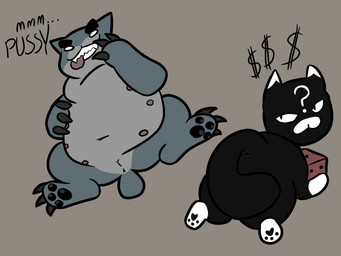 ambiguous_gender anthro anus claws dice duo eyebrows female genitals heart_pawpads hidden_genitals holding_object lying multi_nipple nipples nub_tail on_back on_front pawpads paws spread_legs spreading thick_eyebrows tongue tongue_out vulva artienvy mewgenics gambit_(mewgenics) guillotina_(mewgenics) domestic_cat felid feline felis mammal 4:3 hi_res