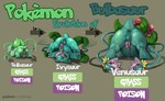 2011 absurd_res anus backsack balls bodily_fluids bulbasaur butt chart claws cum darkened_genitalia directional_arrow drooling elemental_creature english_text erection evolution_chart evolutionary_family feral flora_fauna generation_1_pokemon genital_fluids genitals hi_res ivysaur level_difference level_number looking_at_viewer looking_back male messy narse nintendo nude number penis plant pokemon pokemon_(species) presenting presenting_hindquarters quadruped red_eyes saliva scalie sequential_arrow size_difference solo species_name tentacles text tongue venusaur