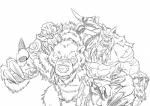 anthro breasts duo female fur looking_at_viewer male muscular muscular_male patchcaacaa blizzard_entertainment warcraft misha_(warcraft) rexxar felid humanoid mammal orc hi_res monochrome