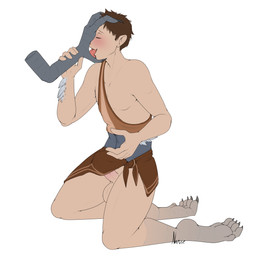 ambiguous_gender anthro avian_feet blush bottomwear bulge claw_growth claws clothed clothing clothing_lift duo erection erection_under_clothing feather_growth feathers feet foot_fetish foot_lick foot_on_face foot_play genitals green_eyes growth half_naked head_grab kneeling licking loincloth loincloth_lift male male/ambiguous mid_transformation penis scuted_legs scutes tenting toe_claws tongue transformation tribal tribal_clothing narusewolf nintendo the_legend_of_zelda macdaracc avian human humanoid mammal rito