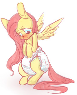 blush clothing diaper female feral hair long_hair simple_background solo standing wings young young_feral monsterbunny hasbro my_little_pony mythology equid equine mammal mythological_creature mythological_equine pegasus 2015 archived_source digital_drawing_(artwork) digital_media_(artwork) signature watermark