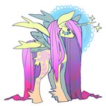 1_horn 4_wings alternate_species blue_eyelashes blue_halo circle_eyebrows cutie_mark eyebrows eyelashes eyes_closed feathered_wings feathers female female_feral feral floral_markings frilly hair halo head_horn horn leg_markings long_hair long_mane long_tail mane markings multi_wing neutral_expression pink_hair pink_mane pink_markings pink_tail pointy_ears prick_ears quadruped side_view simple_background skinny_female skinny_feral solo sparkles spread_wings standing straight_hair straight_tail tail thick_eyelashes thigh_markings unicorn_horn white_background wings yellow_body yellow_feathers yellow_wings 0saippua friendship_is_magic hasbro my_little_pony mythology fluttershy_(mlp) equid equine mammal mythological_creature mythological_equine winged_unicorn 2024 digital_drawing_(artwork) digital_media_(artwork) english_description full-length_portrait portrait