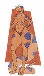 anthro areola blue_areola blue_nipples breasts claws clothed clothing clothing_pull female geometric_background long_tail markings nipples orange_body panties panties_only panty_pull simple_background solo spots spotted_body standing tail thick_thighs toe_claws topless topless_anthro topless_female underwear underwear_only underwear_pull wide_hips zed-s vanessa_(zed-s) burmese_python reptile scalie snake 2023 absurd_res digital_media_(artwork) hi_res