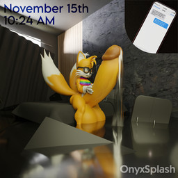 anthro balls bed bedroom big_balls big_penis bodily_fluids electronics excessive_genital_fluids excessive_precum flooding furniture genital_fluids genitals huge_balls huge_penis hyper hyper_balls hyper_genitalia hyper_penis leaking_precum male orgasm_denial penis phone precum precum_string solo text text_message throbbing throbbing_penis yellow_balls yellow_body yellow_penis onyxsplash no_nut_november sega sonic_the_hedgehog_(series) miles_prower canid canine fox mammal red_fox true_fox 1:1 3d_(artwork) digital_media_(artwork) english_text hi_res meme unavailable_at_source