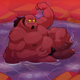 2_penises 2_toes 4_fingers anthro balls belly biceps big_belly big_muscles big_pecs big_penis blush blush_lines diphallism erection feet fingers flexing flexing_bicep foreskin genitals hair holding_belly horizontal_diphallism hot_spring looking_at_viewer male multi_arm multi_genitalia multi_limb multi_penis muscular muscular_arms muscular_male nipples nude obese overweight overweight_male partially_submerged pecs penis pubes red_arms red_balls red_body red_chest red_feet red_fingers red_hair red_hands red_legs red_nipples red_penis red_skin red_toes slightly_chubby slightly_chubby_male solo toes vein veiny_penis water yellow_eyes leothelionel ben_10 cartoon_network four_arms_(ben_10) alien tetramand 1:1 hi_res