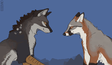 body_in_mouth claws digitigrade endosoma fangs feet feral feral_on_feral feral_pred feral_prey forced fur fur_markings gift in_mouth in_throat interspecies larger_feral male male_feral markings neck_bulge on_tongue open_mouth oral oral_vore presenting_mouth quadruped ring safe_vore scuted_arms scutes sharp_teeth sitting size_difference smaller_feral snout sound_effects struggling swallowing talons teeth text toes tongue tongue_out unwilling_prey vore whisker_spots whiskers eeeevio mythology mjok mjok_(enfield) rauron canid canine enfield fox grey_fox hybrid mammal mythological_creature rodent sciurid tree_squirrel urocyon 2d_animation animated digital_media_(artwork) english_text hi_res