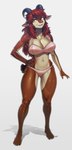 anthro arm_tuft big_breasts bra breasts brown_body brown_fur brown_hair chest_tuft clothed clothing elbow_tuft eyebrows eyelashes feet female fur glistening glistening_body glistening_bra glistening_breasts glistening_clothing glistening_thighs glistening_underwear hair hand_on_hip horn humanoid_feet inner_ear_fluff jewelry long_hair looking_at_viewer navel open_mouth panties pink_bra pink_clothing pink_panties pink_underwear plantigrade ring shoulder_tuft solo tan_body tan_fur tuft underwear underwear_only yellow_eyes pgm300 bovid caprine goat mammal 2023 absurd_res hi_res