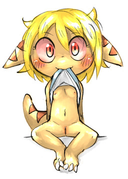 anthro blonde_hair blush bottomless bottomless_anthro bottomless_female claws clothed clothing clothing_lift feet_together female flashing flat_chested front_view genitals hair hands_behind_back kemono looking_at_viewer navel nipples pink_eyes pink_sclera pupils shirt shirt_in_mouth shirt_lift simple_background sitting slit_pupils smile solo spread_legs spreading tail tan_body tan_skin toe_claws topwear vulva young young_anthro young_female doneru tany_(doneru) bamfear 2017 archived_source digital_drawing_(artwork) digital_media_(artwork) full-length_portrait portrait shaded adult_(lore)