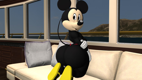 5_fingers anthro big_butt big_ears black_body black_fur black_nose butt clothed clothing fingers footwear fur furniture gloves hand_on_arm handwear kneeling looking_back male on_sofa pillow rear_view round_ears shoes slippers sofa solo tail topless topless_anthro topless_male white_clothing white_gloves white_handwear yellow_clothing yellow_footwear skelefoxdesign disney mickey_mouse mammal mouse murid murine rodent 16:9 2025 3d_(artwork) digital_media_(artwork) english_description hi_res source_filmmaker_(artwork) widescreen