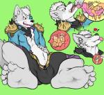 anthro bulge clothed clothing duo feet foot_focus heart_symbol humanoid_feet macro male male/male nude oral_vore plantigrade simple_background vore sebafox nintendo star_fox fox_mccloud wolf_o'donnell canid canine canis fox mammal wolf