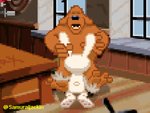 anthro anthro_on_anthro anthro_penetrated anthro_penetrating anthro_penetrating_anthro big_dom_small_sub brown_body brown_fur dominant duo ear_grab fellatio fur head_in_crotch implied_oral kneeling looking_pleasured male male/male male_penetrated male_penetrating male_penetrating_male monotone_body monotone_fur nude open_mouth oral overweight overweight_male penetration penile sex size_difference smaller_penetrated sucking white_body white_fur samuraijackin sam_and_max max_(sam_and_max) samuel_dog canid canine canis domestic_dog lagomorph leporid mammal rabbit digital_media_(artwork) pixel_(artwork)