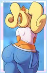 anthro big_butt black_eyebrows black_nose blonde_hair blue_clothing blue_overalls brown_inner_ear butt clothing countershading eyebrows eyelashes female fur green_eyes hair looking_at_viewer looking_back looking_back_at_viewer midriff orange_body orange_ears orange_fur overalls panties ponytail pupils rear_view shirt small_tail solo tail thick_thighs topwear underwear white_clothing white_panties white_shirt white_topwear white_underwear davidsanchan activision crash_bandicoot_(series) coco_bandicoot bandicoot mammal marsupial absurd_res artist_name hi_res signature