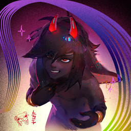 anthro bracelet colored_nails featureless_crotch gesture gold_(metal) gold_jewelry grin grinning_at_viewer hand_gesture horn jewelry looking_at_viewer male nails navel nipples nude pointing pointing_at_self red_eyes red_horn red_nails ring smile smiling_at_viewer solo toned_male lsfkuro toro_(nerobeasts) bovid caprine demon goat mammal 1:1 hi_res