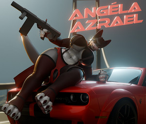 anthro big_breasts breasts bridge female gun huge_breasts machine_gun ranged_weapon smile solo sun weapon haolde ghostlyshark_(modeler) jhelisajhyena_(modeler) lexy_fur_(texture) dodge_challenger angela_azrael mamagen 3d_(artwork) 3d_animation animated digital_media_(artwork) hi_res