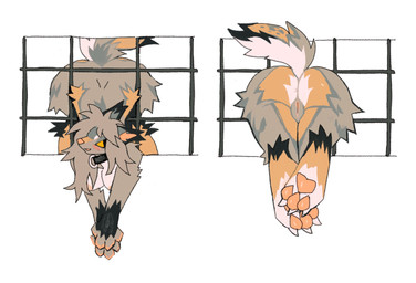 3_toes anthro big_butt black_body black_ears black_eyes black_fur blush brown_body brown_butt brown_fur butt countershading ear_tuft feet female female_anthro front_view fur genitals multicolored_body multicolored_fur nude nude_anthro nude_female orange_body orange_butt orange_countershading orange_fur orange_pawpads orange_sclera pawpads pink_inner_ear pink_nose pink_pawpads pink_vulva rear_view smile solo stuck stuck_in_window toes tuft vulva white_butt thorn_paw canid canine canis mammal wolf 2025 digital_drawing_(artwork) digital_media_(artwork) hi_res multiple_images
