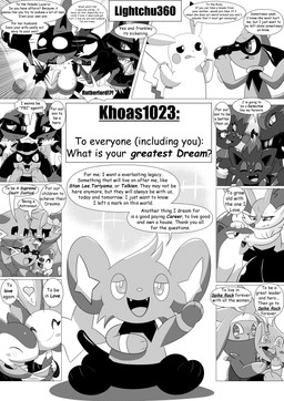 9_panel_comic ambiguous_gender antennae_(anatomy) anthro anthro_on_anthro big_breasts black_body black_fur black_text bodily_fluids breasts closed_smile dialogue exclamation_point eyebrows eyelashes eyes_closed eyewear family female feral fur glasses group hug hugging_another looking_at_another male motion_lines mouth_closed open_mouth open_smile paws pupils quadruped question_mark sharp_teeth sitting smile speech_bubble tail talking_to_another tears teeth text text_box tongue white_pupils white_sclera heavenlyproductions nintendo pokemon arthropod braixen canid canine dewott generation_1_pokemon generation_2_pokemon generation_4_pokemon generation_5_pokemon generation_6_pokemon generation_8_pokemon lucario mammal oshawott pikachu pokemon_(species) quilava raboot riolu shinx typhlosion weavile zoroark zorua 2024 absurd_res black_and_white comic english_text hi_res monochrome
