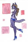 anthro brown_hair clothed clothing female hair panties pose simple_background solo square tail topless underwear white_background ruphia sherri_mayim canid canine canis domestic_dog mammal mastiff molosser shar_pei painting_(artwork) pinup traditional_media_(artwork) watercolor_(artwork)