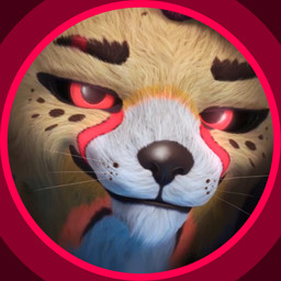 fur male markings red_eyes smug smug_face solo spots spotted_markings tan_body tan_fur whiskers white_body white_fur cilpero 1:1 3d_(artwork) digital_media_(artwork) icon low_res