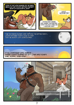 after_anal after_anal_penetration after_orgasm another_round anthro anus barazoku belly big_beard bodily_fluids body_hair chest_hair cigar color_coded color_coded_speech_bubble cum cum_everywhere cum_from_ass cum_in_ass cum_inside cum_on_ceiling cum_on_ground cum_on_wall cum_pool cum_trail daddy_kink day detailed_background dialogue dirty_talk dominant dominant_male duo erection excessive_cum excessive_genital_fluids facial_piercing foreskin gaping gaping_anus genital_fluids genital_piercing genitals harness inside_truck inside_vehicle leather leather_daddy leather_harness legs_up lying male male/male messy moon musclegut muscular narration night nipple_piercing nipple_ring nipples nose_piercing nose_ring on_back onomatopoeia overweight overweight_dom overweight_male overweight_sub penis penis_piercing piercing prince_albert_piercing ring_piercing smoking smoking_cigar sound_effects speech_bubble submissive submissive_male text throbbing throbbing_anus throbbing_penis time_lapse tongue tongue_out truck vehicle vein veiny_penis beardedbear mastertrucker toad_(goody2toad) bear mammal comic end_page english_text hi_res