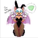 anthro breasts bunny_costume clothing costume fake_ears fake_rabbit_ears female female_anthro fishnet_clothing fishnet_legwear legwear solo dieguete_tn sega sonic_the_hedgehog_(series) rouge_the_bat bat mammal sketch