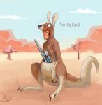 clothing cloud costume eyewear fursuit glasses kangaroo_costume male not_furry_wearing_fursuit outside pouch_(anatomy) pouch_purse pouch_storage savanna sky sniper solo dragonasis team_fortress_2 valve sniper_(team_fortress_2) human kangaroo macropod mammal marsupial 2011 grandfathered_content