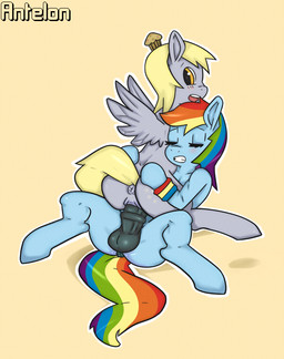 amber_eyes animal_genitalia animal_penis anus blonde_hair blue_body blue_fur blush cutie_mark duo equine_genitalia equine_penis erection eyes_closed feathered_wings feathers female female_on_top feral food from_front_position fur genitals grey_body grey_feathers grey_fur gynomorph gynomorph/female gynomorph_on_bottom hair intersex intersex/female intersex_on_bottom looking_back mastery_position muffin multicolored_hair multicolored_tail nude on_bottom on_top penis rainbow_hair rainbow_tail sex simple_background straddling tail vulva wings antelon friendship_is_magic hasbro my_little_pony mythology derpy_hooves_(mlp) rainbow_dash_(mlp) equid equine horse mammal mythological_creature mythological_equine pegasus pony 2013 signature