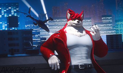 aircraft anthro belt black_nose building cigarette city clothing ear_tuft fur head_tuft lights male muscular muscular_male neck_tuft pose pupils red_body red_clothing red_fur slit_pupils smoking solo standing tuft vehicle white_body white_clothing white_fur yellow_eyes akikosfm danny_sterling_(spitfire420007) canid canine canis mammal wolf 3d_(artwork) absurd_res digital_media_(artwork) hi_res source_filmmaker_(artwork)