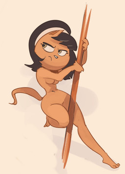 anthro black_hair breasts dancing female frown hair looking_aside nude pole pole_dancing solo stripper_pole under_boob edtropolis nickelodeon t.u.f.f._puppy kitty_katswell domestic_cat felid feline felis mammal 2022 colored_sketch full-length_portrait hi_res portrait sketch
