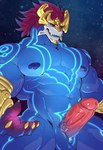 2023 abs absurd_res animal_genitalia anthro asian_mythology aurelion_sol_(lol) barazoku biceps big_muscles big_pecs blue_body blue_eyes claws digital_media_(artwork) dragon east_asian_mythology eastern_dragon erection front_view genital_slit genitals hair hi_res humanoid_genitalia humanoid_penis istani league_of_legends looking_at_viewer male muscular muscular_anthro muscular_male muscular_thighs mythological_creature mythological_scalie mythology nipples nude open_mouth pecs penis pupils riot_games scalie serratus simple_background slit_pupils solo space triceps vein veiny_muscles veiny_penis