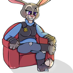 ambiguous_gender anthro clothing duo feet female foot_fetish furniture macro micro paws police police_uniform purple_eyes sitting sofa uniform dan_34 disney zootopia judy_hopps canid canine european_rabbit lagomorph leporid mammal oryctolagus rabbit 1:1 hi_res