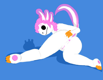 3_toes 4_fingers anthro butt claws feet female fingers genitals presenting presenting_hindquarters solo toes vulva thefroglet amphibian axolotl marine mole_salamander salamander